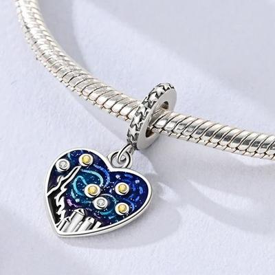Van Gogh Starry Sky Copper Charm Fit Original Bracelet Pendant Diy For Jewelry Making
