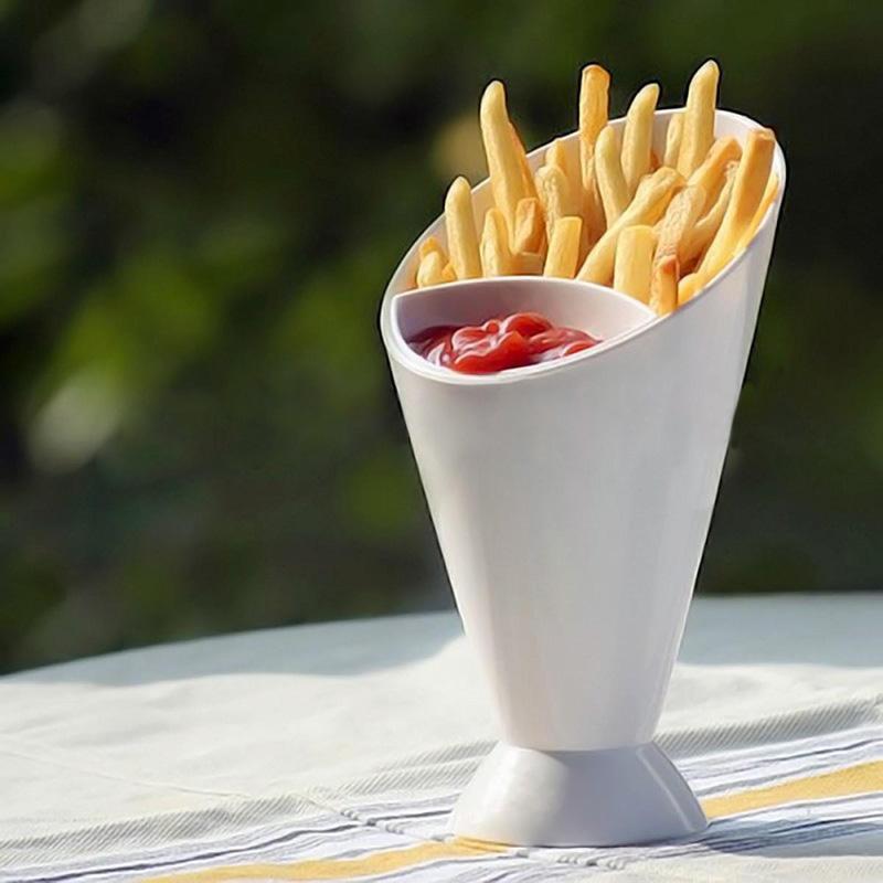 NEW Snack Cone Stand + Remove Sauce Dip Fries Chips Finger Food Salad Cup Holder