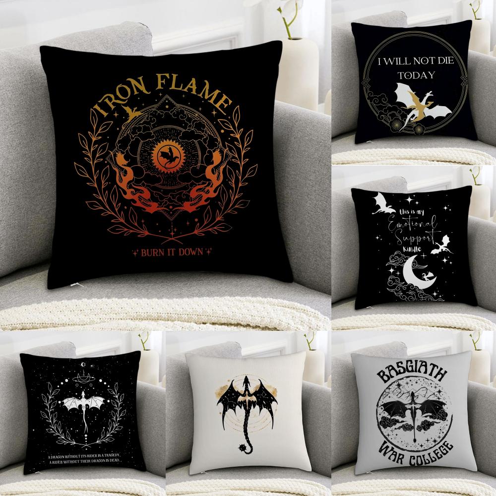Cartoon WWingS DDragonS Cushion Cover Pillowcase Comfort Sofa Bed Silky Elegant Invisible Zipper Decorative Cushion Cover