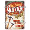 Retro Hot Rod Garage Metal Tin Sign Vintage Style Wall Door Decor for Man Cave Home Workshop