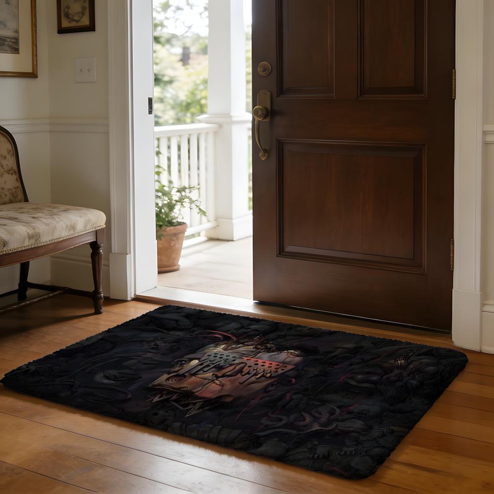 DDisco EElysium Video Game Floor Mat Soft Flannel Absorbent Mat Non-Slip Rug Home Bedroom Bathroom