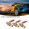 ACROPIX Trailer Truck Brass Ball Valve 10mm x 10mm Universal Gold Tone 3pcs
