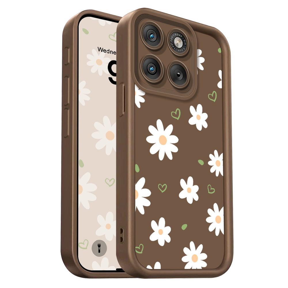 

Floating Daisies Phone Case For Motorola Edge 70 60 50 40 Pro Ultra Fusion Stylus Neo 4G 5G Staircase Soft Cover Moto Edge 60 Pro коричневий