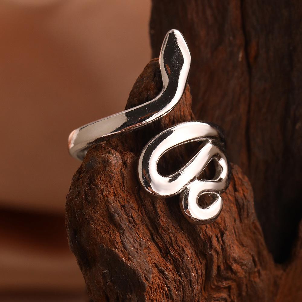 Stainless Steel Gold Color Snake Shaped Rings for Women Men Punk Adjustable Open Couple Rings Waterproof Jewelry Wholesale