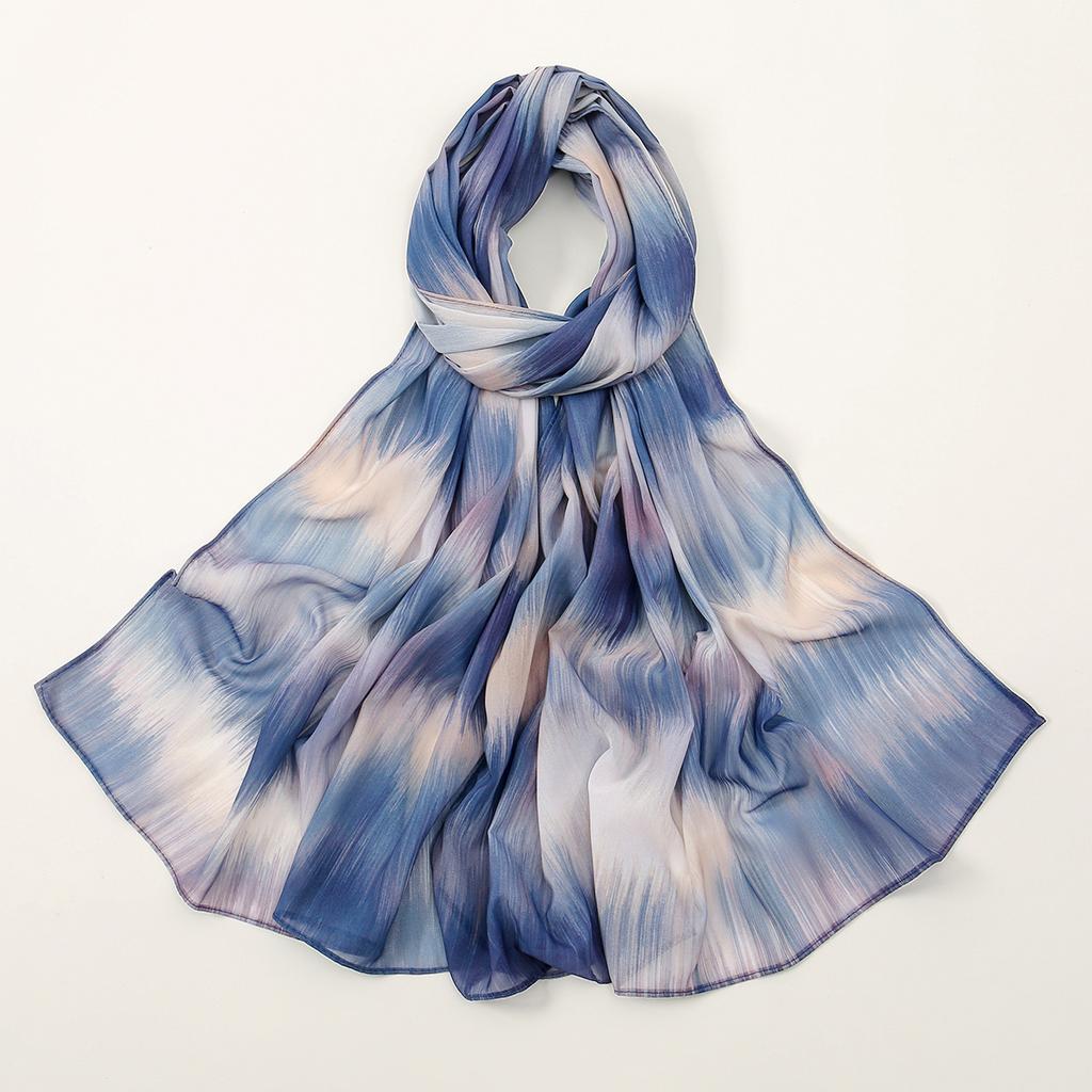 New Arrive Printed Floral Chiffon Hijab Scarf Women Fashion Tie-dye Shawl Muslim Premium Chiffon Headscarf Islam Luxury Turban