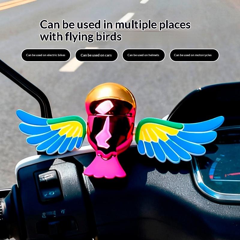 1/2 Pcs Car Flying Bird Ornament With Automatic Moving Wings Bright Colorful Design For Exterior Car Decoration Road Trips