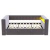 Upholstered Bed 90/180 × 190 Cm, with LED Lighting, Sockets and Lots of Storage; Upholstered Bed, Multifunctional Sofa Bed, Single Bed, Dark Grey