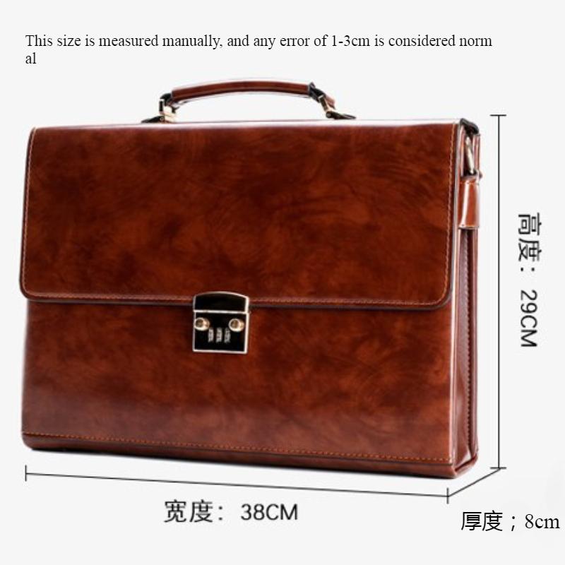 Men's Business Handbag Password Lock Briefcase Rero Portfolio Attache Case Large Capacity Office Computer Bag