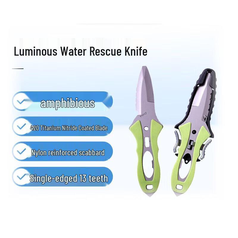 BAIZHOU Luminous Titanium Alloy Diving Rescue Rope Cutter