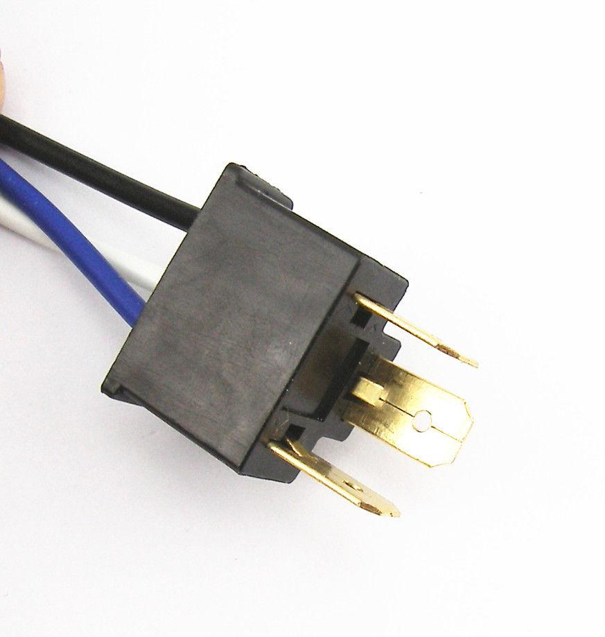 Ceramic H4 Headlight Relay Wiring Harness 4 Headlamp Bulbs Socket Fix Dim Light