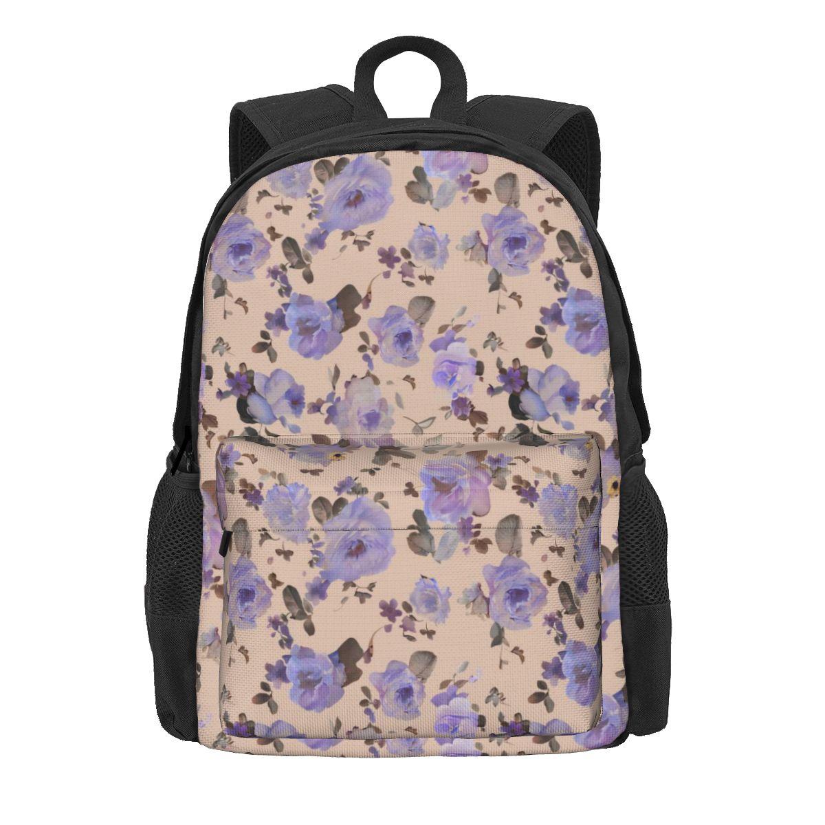 Rozen Bloemig Rugzak Roze Bloemen Print Reizen Rugzakken Vrouwen Mannen Kawaii Schooltassen Ontwerp Grote Rugzak 36x32x10cm