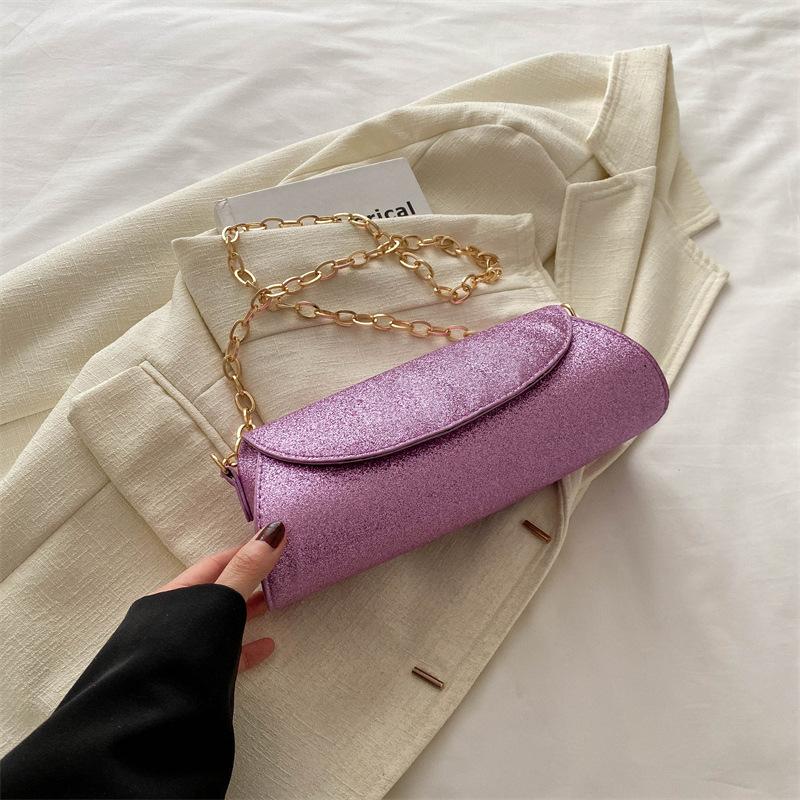 

2024 нова модна та красива сумочка трендова лінія текстури проста сумка жіноча сумка під пахву повсякденна сумка через плече фіолетовий