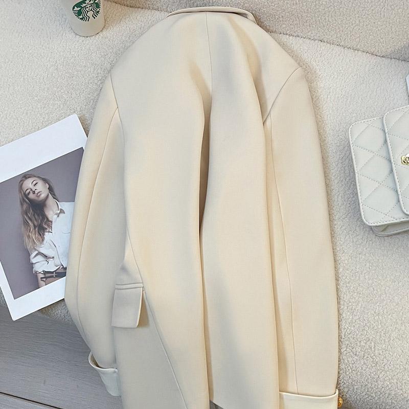 Blazer for Women Winter Casual Long Sleeve Button Cardigan Slim Fit Solid Color Professional Denim Suit Jacket