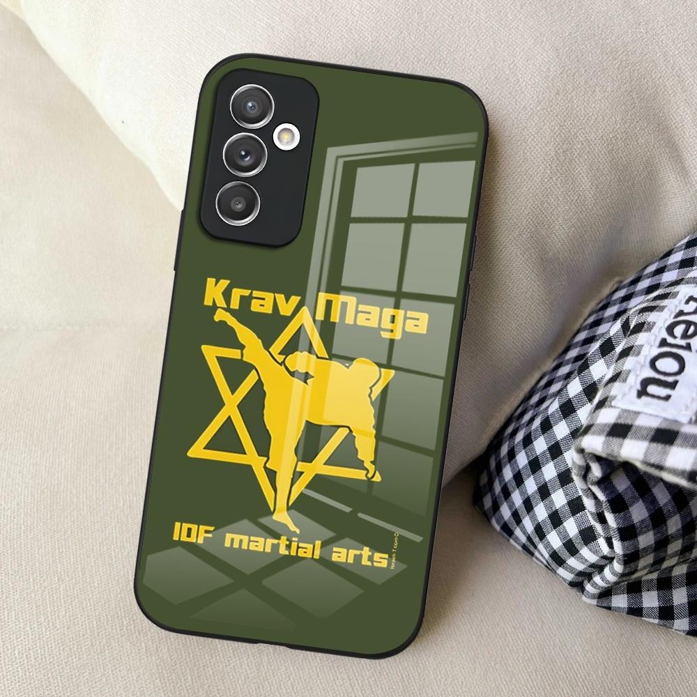 

Чехол для телефона Krav Maga Israel для Samsung S24 Ultra S23 S22 S20 Fe S21 Plus Galaxy A54 A34 A24 A53 M54 Note 20 Стеклянная задняя крышка Samsung s24