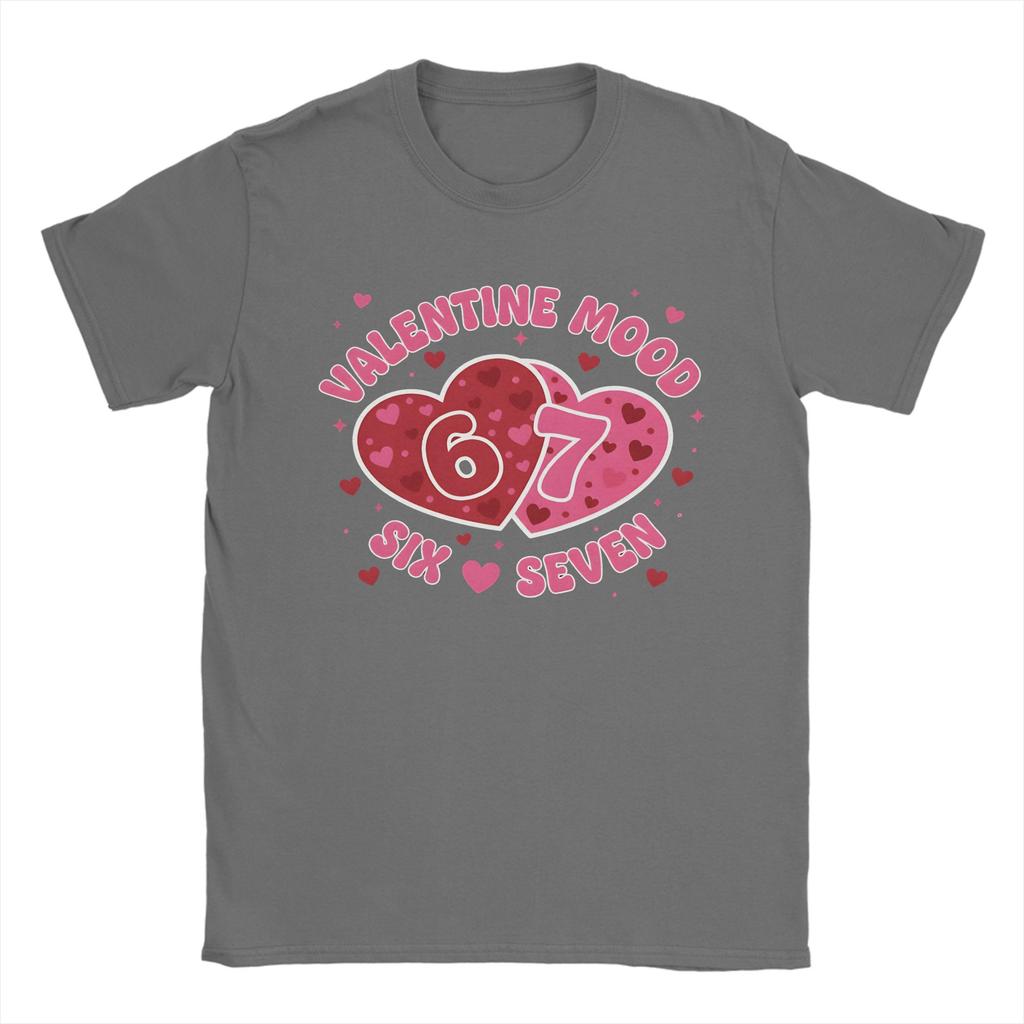 Valentine Mood 67 Meme Hearts Love TShirt Summer Trending TShirts Man Cotton Crew Neck Clothing Short Sleeve Y2K Casual Tops