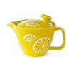 J-kitchens Teapot with Strainer, 240ml Capacity, for 1-2 People, Hasami Ware, Made In Japan, Lemon Pot, Small, Yellow