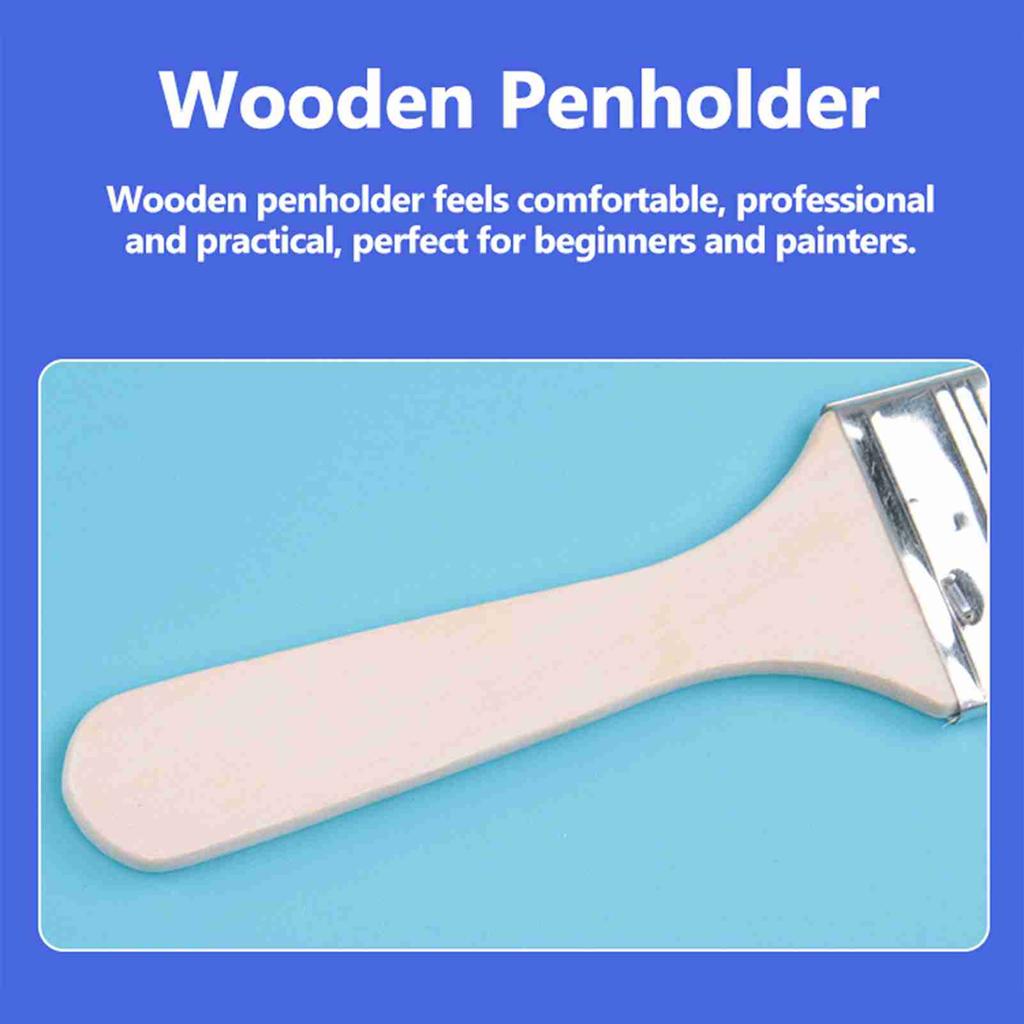 12pcs   Set Flat Nylon Hair Wooden Penholder Oil Painting Brush Barbecue Brush Paint Brushes Art Supplies