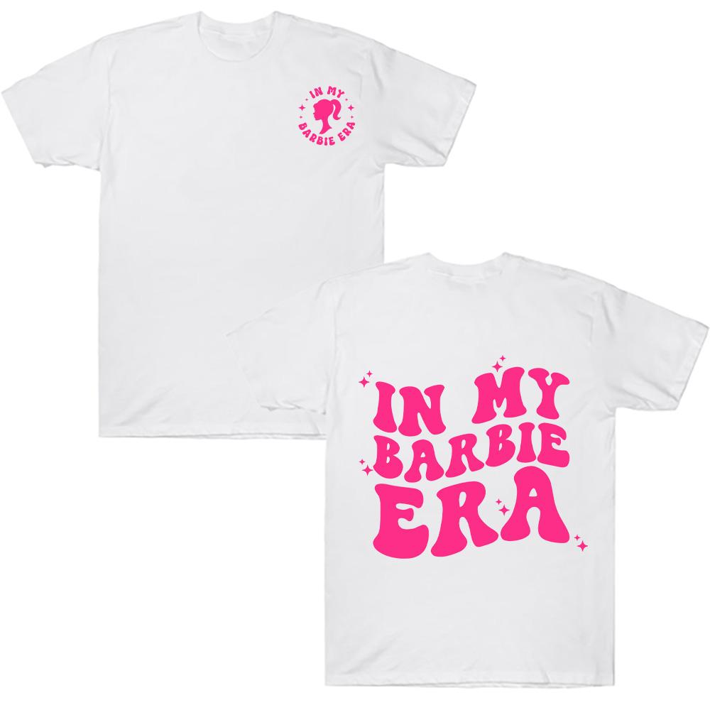 Бавовняні футболки Барбі з принтом «Моя ера Барбі», милі літні футболки для дівчат, жіночий топ з коротким рукавом, модний подарунок для жінок