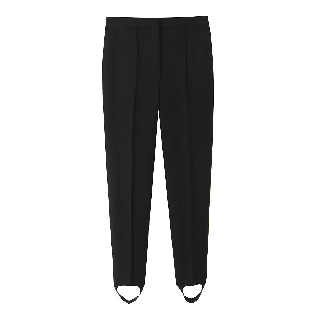 

2026 Spring Women s High Waist Solid Color Versatile Foot-Covering Pants XS чорний