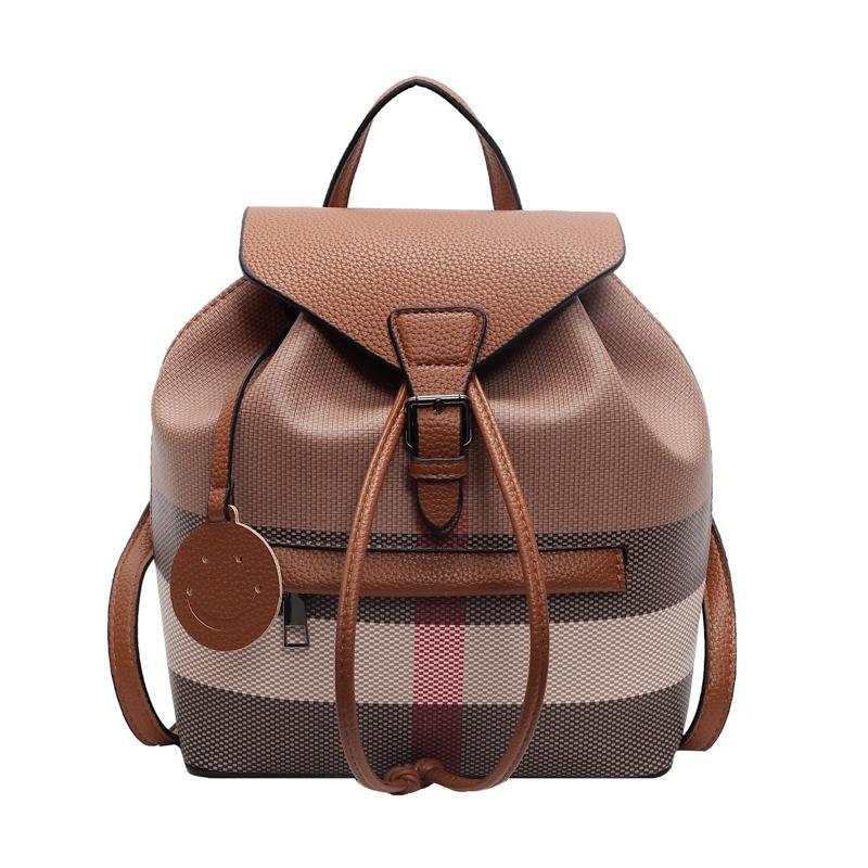 Vielseitige kontrastfarbene kleine Doppelschultertasche Neuer modischer Damenrucksack Vielseitige Ausgeh-Reisetasche Schultasche