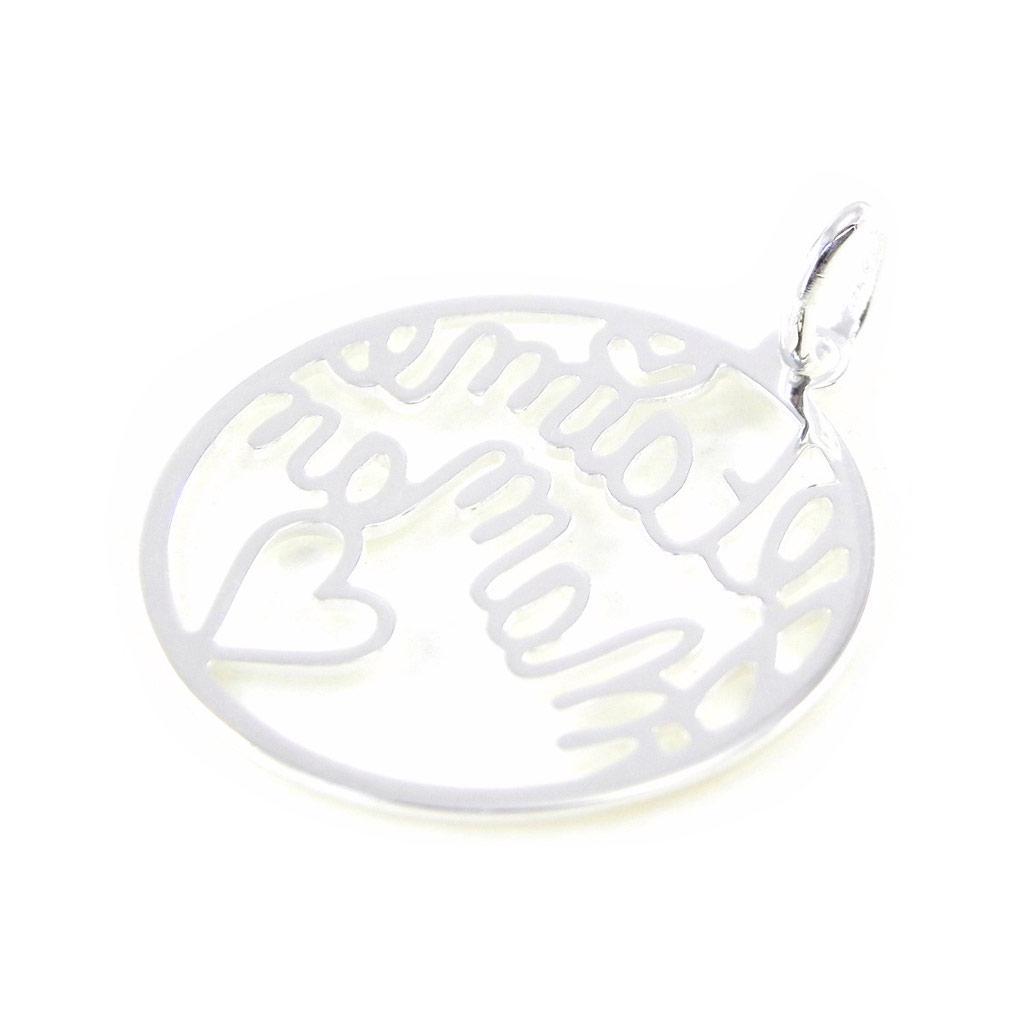 Les Trésors De Lily [H6191] - Silver Pendant 'I Love You Mom' - 25 Mm