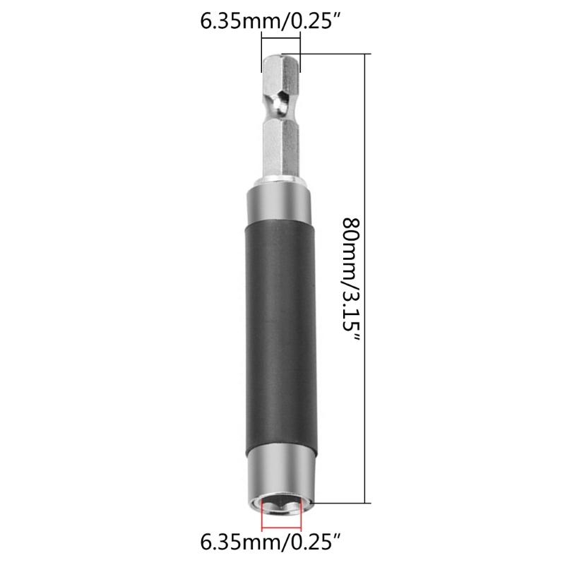 1/4" Hex Shank Extension Rod 6.35mm Hex Extended Rod 80mm Magnetic Quick Change Telescopic Connect Rod