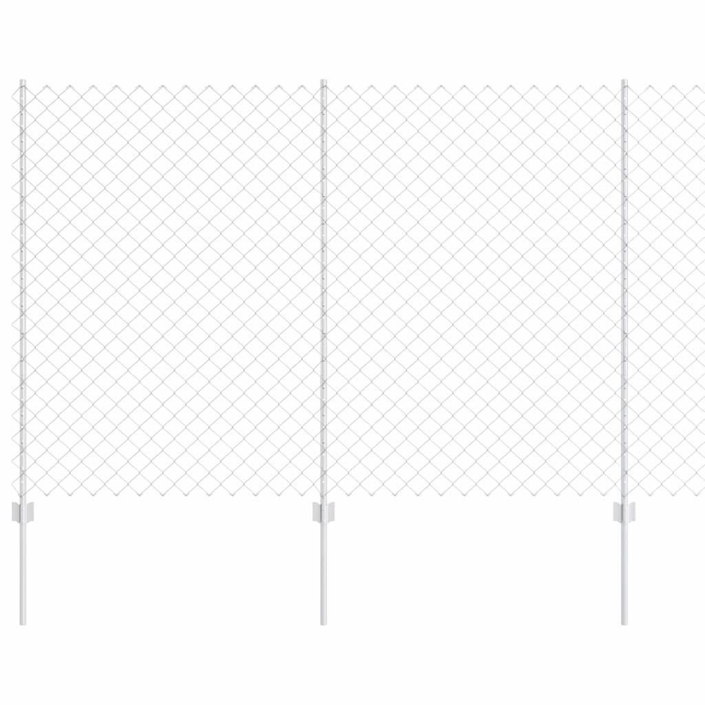 Chain Link Fence with Posts 10 x 1.5 m (W x H) Hot Dip Galvanized Steel