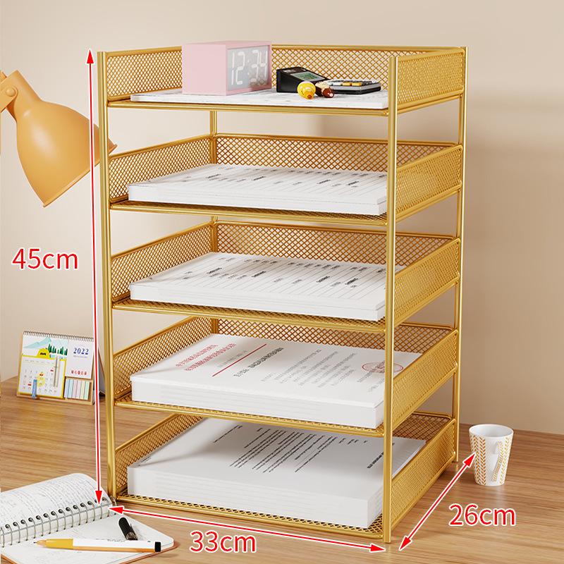 Multi-Layer Metal Desktop File Rack and Document Holder