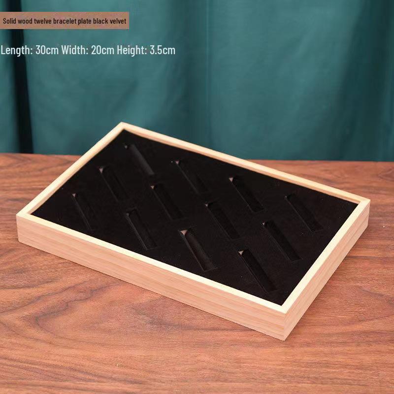Solid Wood Jewelry Display Stand for Bracelets and Rings