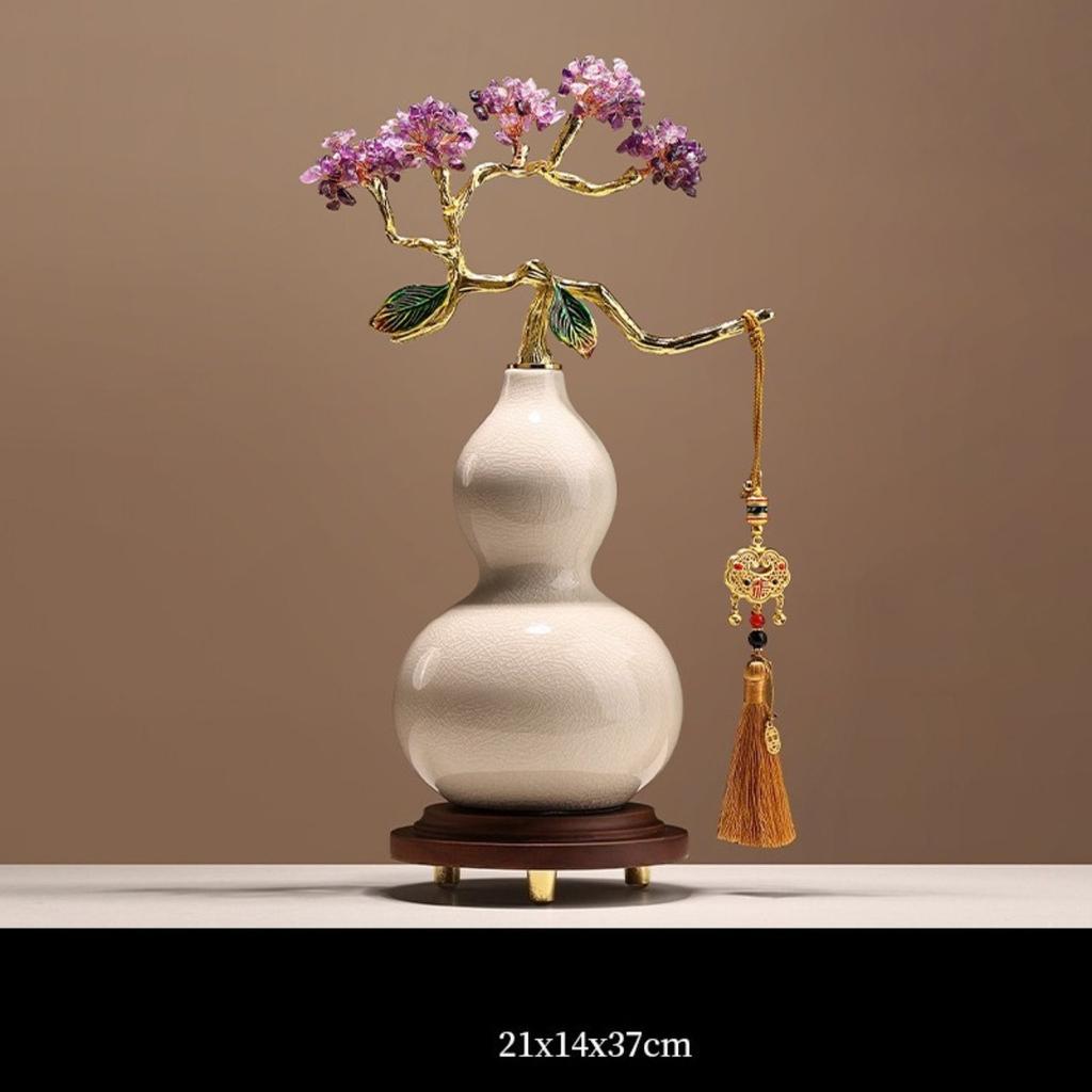 Luxury Art Deco Gourd Ornament Auspicious Purple Qi East High-End Decor Living Room Entrance Hall Desktop Premium Ornament