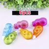 6pcs Corrective Tape Erasers | Transparent Pastel Color Rings, Durable Plastic, Portable School Supplies for Students, Fun Stationery Gifts