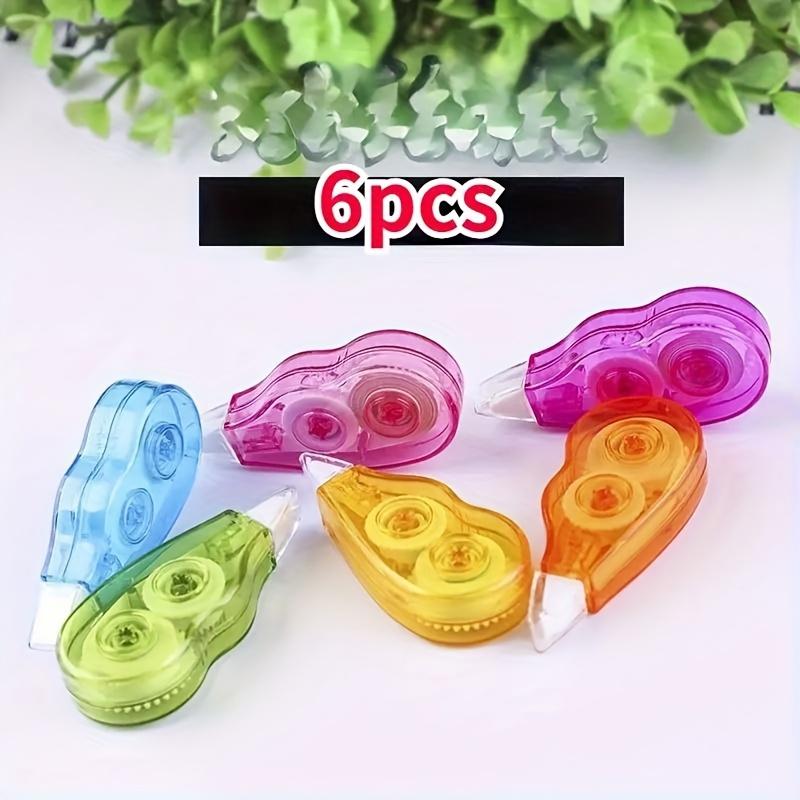 6pcs Corrective Tape Erasers | Transparent Pastel Color Rings, Durable Plastic, Portable School Supplies for Students, Fun Stationery Gifts