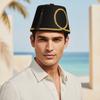 Wool Felt Fabric Turkish Fez Hat Gold Leaf Decor Felt Party Hats Morocco Cap  Equestrian Events
