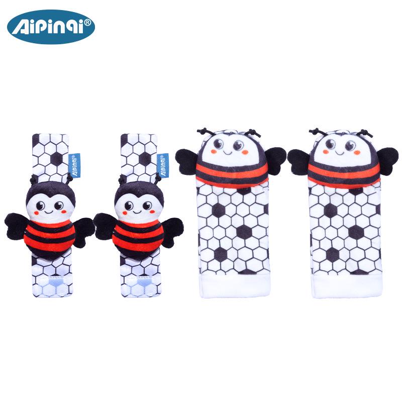 Aipinqi Baby Animal Wristband Toy with Rattle Socks (0-1 Year)
