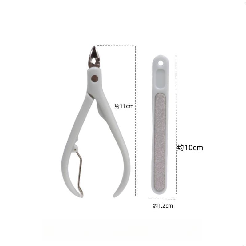 Professional Stainless Steel Manicure Set for Thick Nails with Cuticle Nipper and Nail File