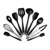 10 Pcs Non-stick Silicone Utensils Set Turner Tongs Spatula Soup Spoon Shovel Oil Brush Cooking Tools Set Kitchen Gadgets Items