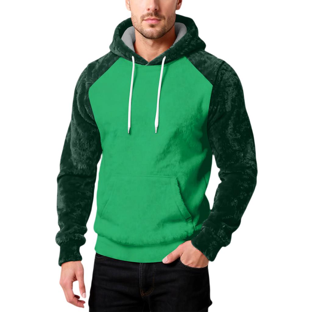 Herrenmode Freizeit Kapuzenpullover Kapuze Plüsch Lange Ärmel