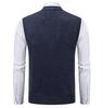 Men's Sleeveless Fleece-Lined Knit Cardigan: Autumn/Winter Plus Size Loose Fit Sweater