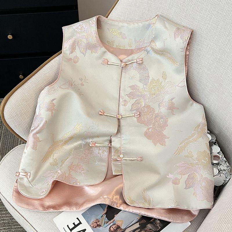 2025 autumn new vest vest vest outer buckle vest fashion top