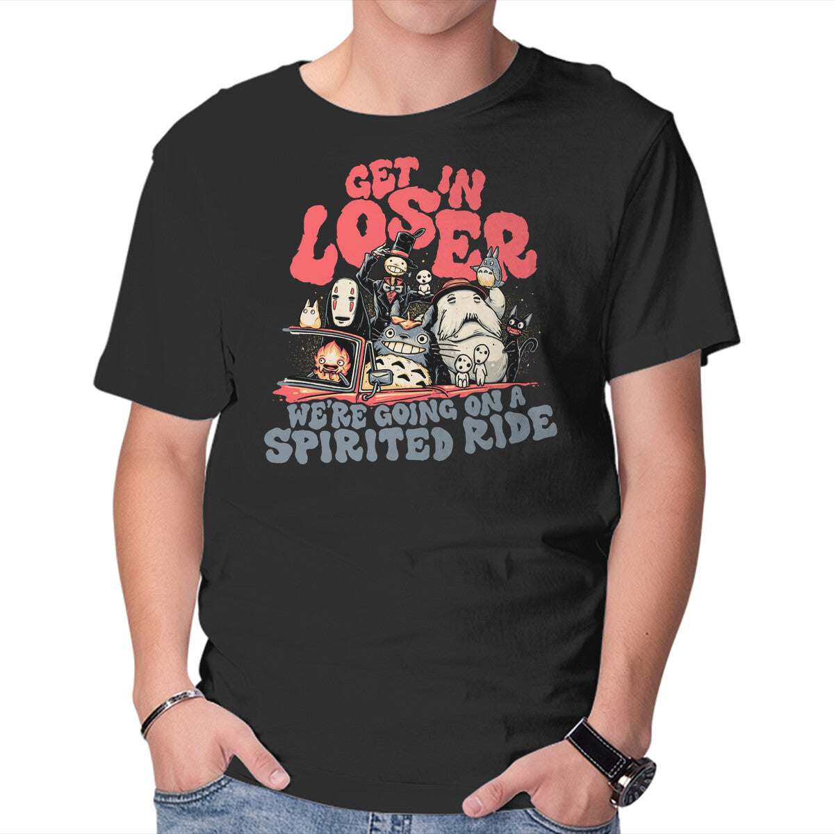 Unisex Crew Neck T-Shirt Spirited Ride Graphic Short Sleeve Casual Tee XXXL