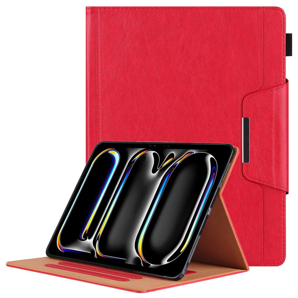 For iPad Pro 11 (2024) Case Adjustable Stand PU Leather Tablet Cover with Auto Wake/Sleep