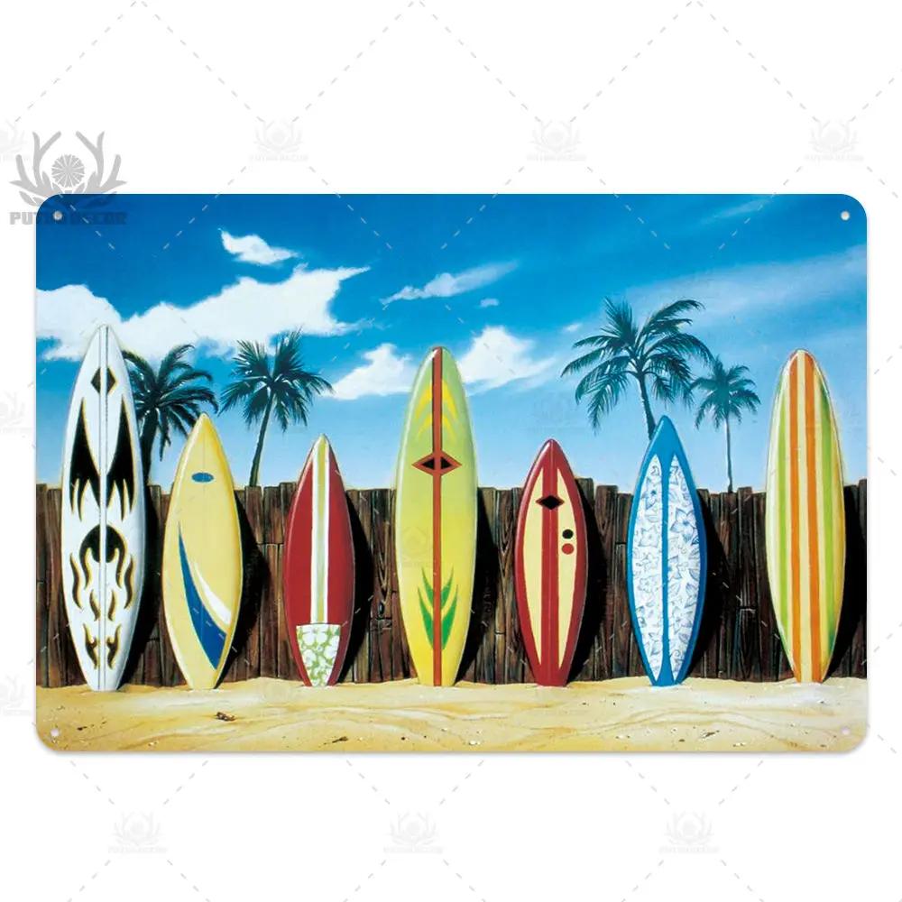 Beach Tin Sign Plaque Metal Vintage Summer Metal Wall Sign Beach Decor for Beach Bar Beach House Seaside Decorative Plate