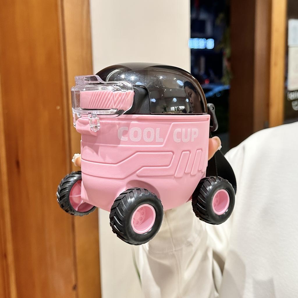 1pc 550ml Cool Cartoon Mars for RoveR Water Cup with Straw Portable, Durable Polycarbonate Plastic, Fun Design for Students Outdoor Use Available