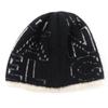 Great CHANEL Knit cap Silk blend all-over logo design beanie Black cashmere 21K Used