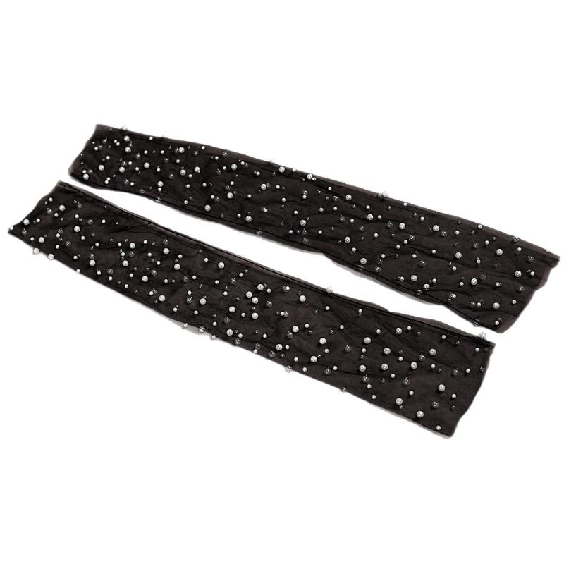 Fingerless Bridal Gloves Artificial Pearls Arm Sleeves Armwear for Formal Occasion Wedding Ceremony Dressingup Accessory