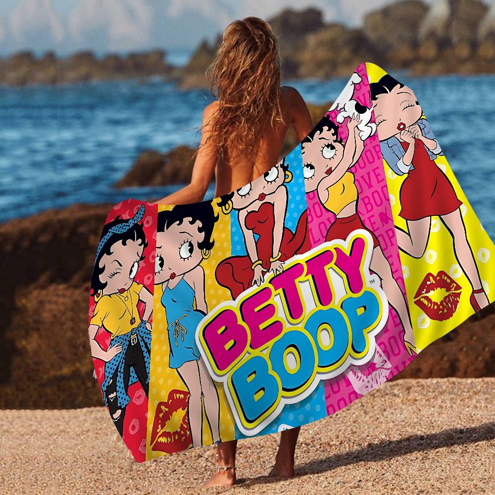 Cute B-BettyS Boop Microfiber Blanket Quick Drying Beach Towels Oversized Printing Super Absorbent Pool Towel Blanket