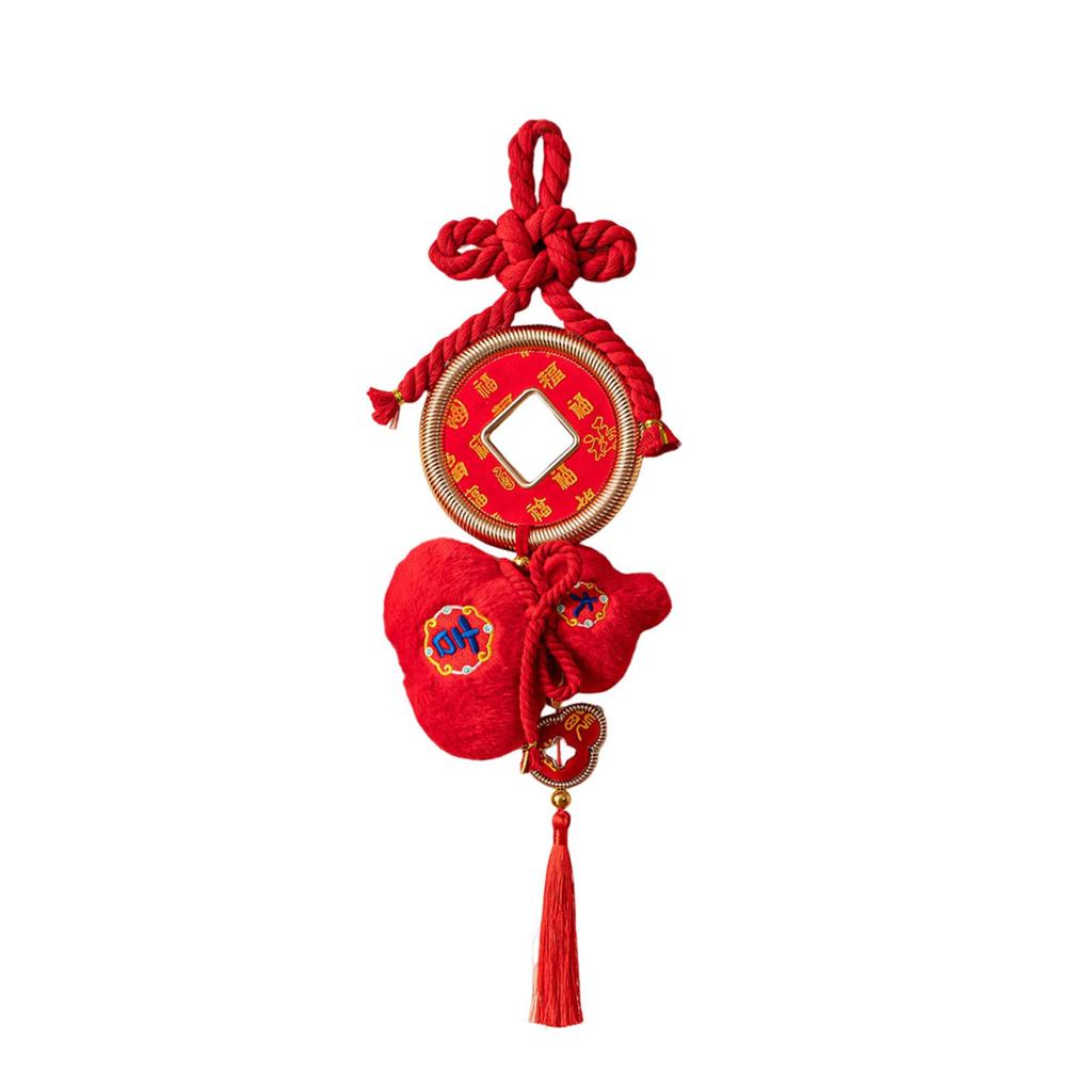 Chinese New Year Hanging Decoration Lunar New Year Ornament Plush Gourd Charm Pendant for Home Front Door Wall Entrance Window