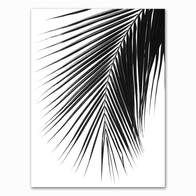 Tuval Boyama Ev Dekor İskandinav Siyah Beyaz Kalp Palmiye Yaprağı Tüy Resimleri Baskılar Duvar sanat posterleri Oturma Odası Için Modüler Hiçbir Çerçeve