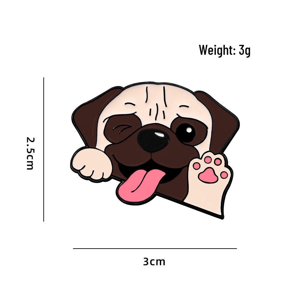 Cute Corgi & Border Collie Metal Badge Brooch - Cartoon Animal Pin for Dogs