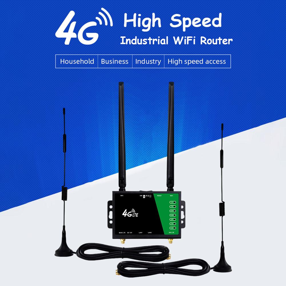 WiFi Router with SIM Card Slot 4 Antennas 4G Wireless WiFi Router 150Mbps Firewall Protection 4G LTE CPE Router for Home Office